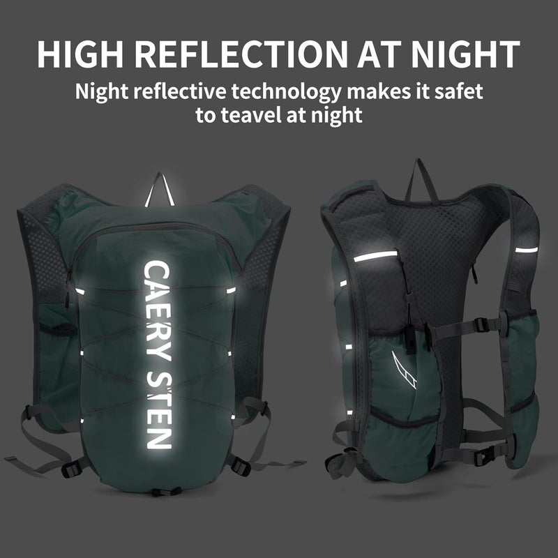 CAREYSTEN Carey STEN Lightweight Hydration Backpack, Outdoor Running Vest with 1.5L Water Bag, Suitable for Hiking, Cycling, and Both Men's and Women's Carnival wear - Image 3